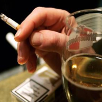 Smoking and drinking beer