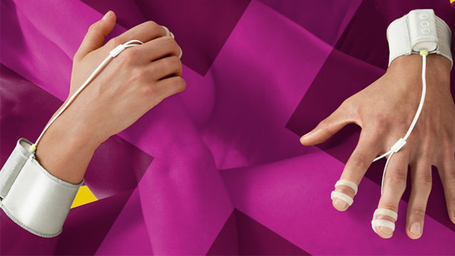 Picture to a couple wearing the Hello Touch